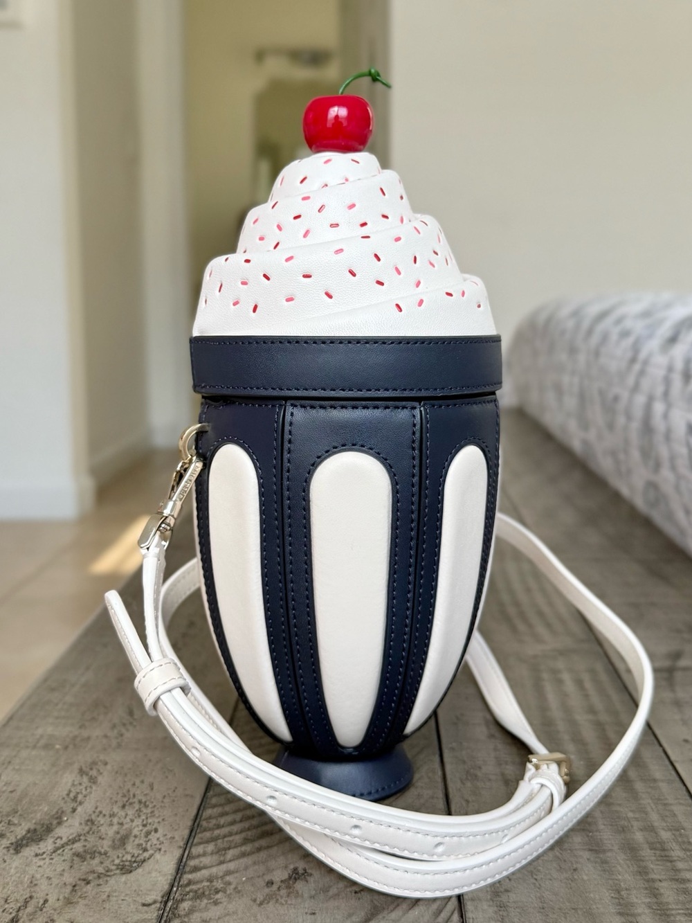 Kate Spade Bing Ice Cream with Cherry Sundae Crossbody Bag MSRP $349